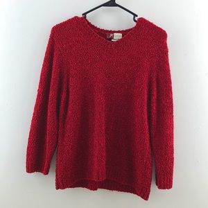 JM Collection Red Crew Neck Sweater XL